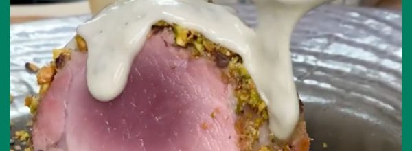 Filetto di maiale con pistacchi e crema di Palzola
